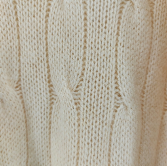 Ralph Lauren CABLEKNIT Wool Cashmere Cardigan Cream Size Medium/Large - Picture 3 of 5